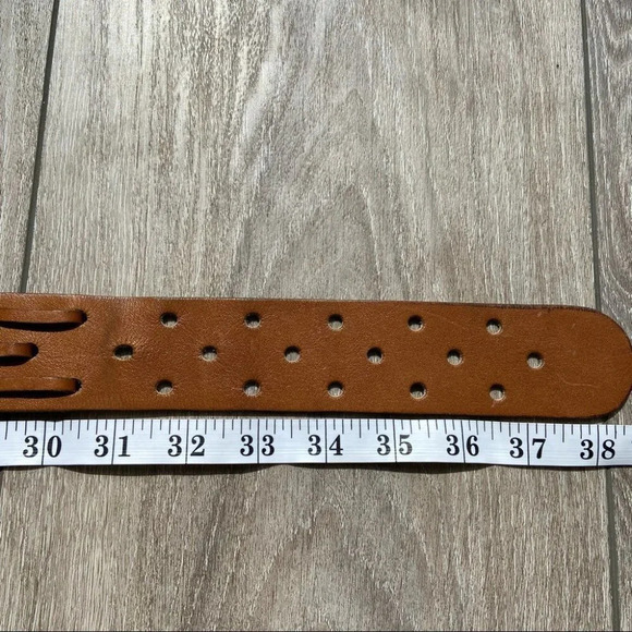 Vintage Handmade Woven Braided Perforated Leather Belt - Picture 13 of 15